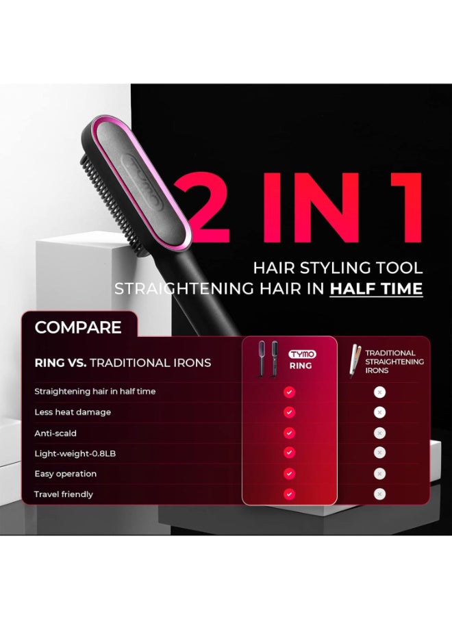 Ring Hair Straightening Comb Black