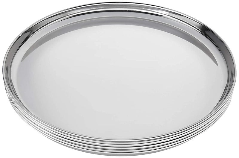 Kraft- follow your imagination Kraft Premium Stainless Steel Snack Plate Set of 6 (21cm) | Round Side Thali for Dining & Serving | Mirror Finish, Food-Grade & BPA-Free | Durable & Rust-Resistant | Dishwasher Safe | 2-Year Warranty - Image 1
