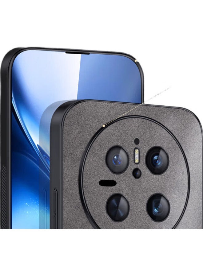 Shangsu Huawei Mate 70 Phone Case, Mate 70 Protective Cover, Anti-Drop Lens Full Coverage Soft Shell, Simple Business Style, Light Luxury Sheepskin Leather Case For Men And Women, Black - Image 1