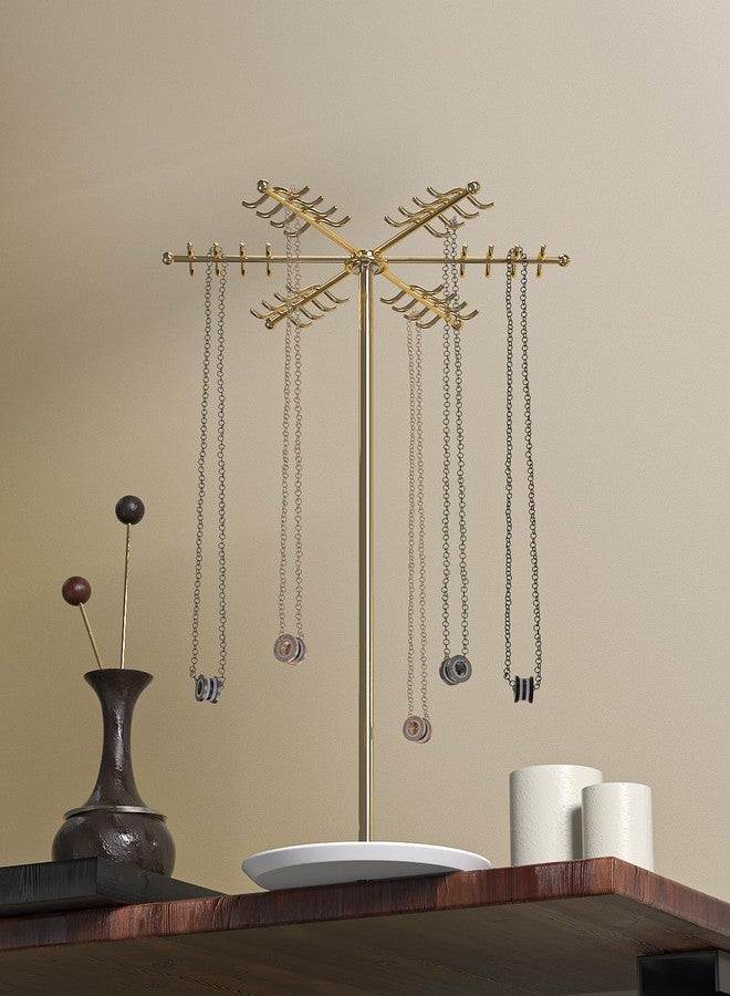 Pengup Necklace Holder Organizer,Jewelry Chains Display Stand for Vendors Selling,Jewelry Tree for Girls (Gold) - Image 3