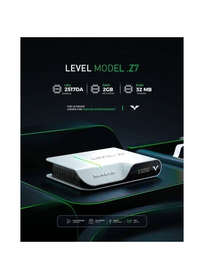 ليفل ريسيفر Level Z7 الرقمي للأقمار الصناعية Full HD 1080P، Wi-Fi مدمج، دعم DVB-S2X، تشغيل الوسائط عبر USB، تحكم صوتي - Image 2