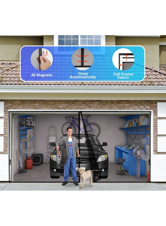 FEGO Garage Door Screen For 2 Car 16x7FT, Magnetic Screen Garage with Retractable Fiberglass Mesh and Heavy Duty Weighted Bottom, Easy Assembly & Pass, Hands Free Screen Door w/ 36 Magnets for Garage/Patio - Image 3