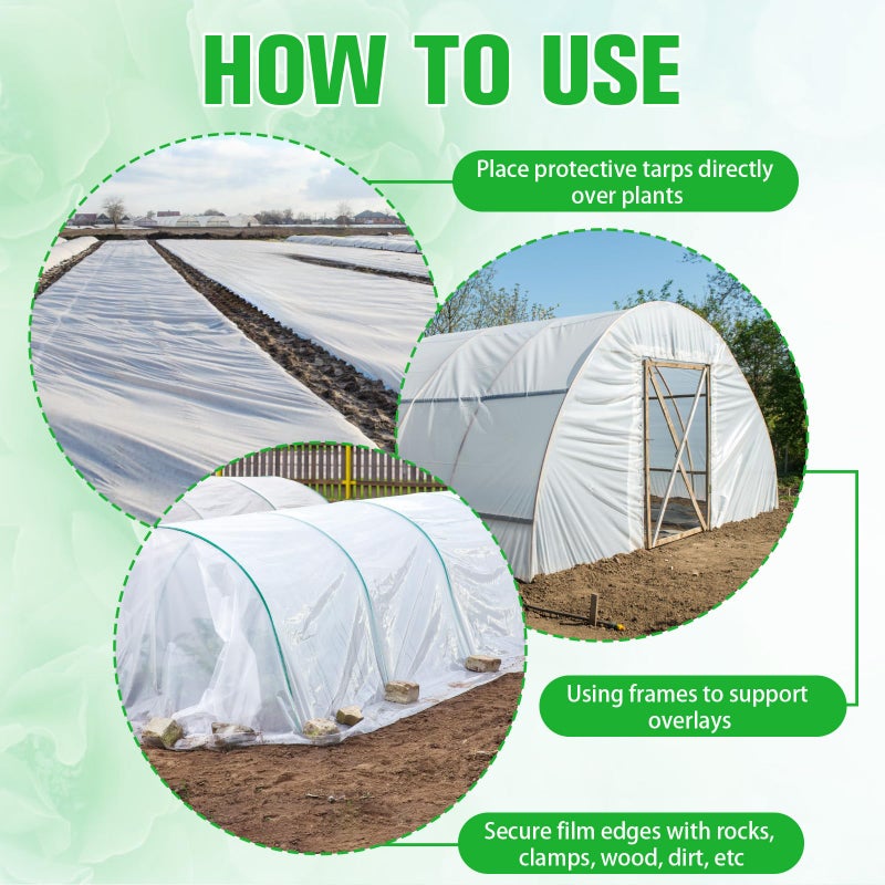 Vevitts Greenhouse Plastic Film, 6 Mil Thickness Greenhouse Plastic Sheeting, Clear Polyethylene Film UV Resistant for Gardening, Farming, Agriculture (10 x 32 FT) - Image 5