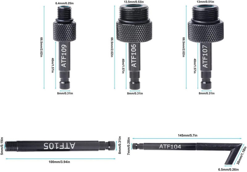 Fydun ATF Filling Adapters, 5 ATF Automatic Transmission Fluid Oil Filler Adapters VAS6262 2 Aluminum Alloy Replacement for AIsin CVT Transmission 09G 01J - Image 5