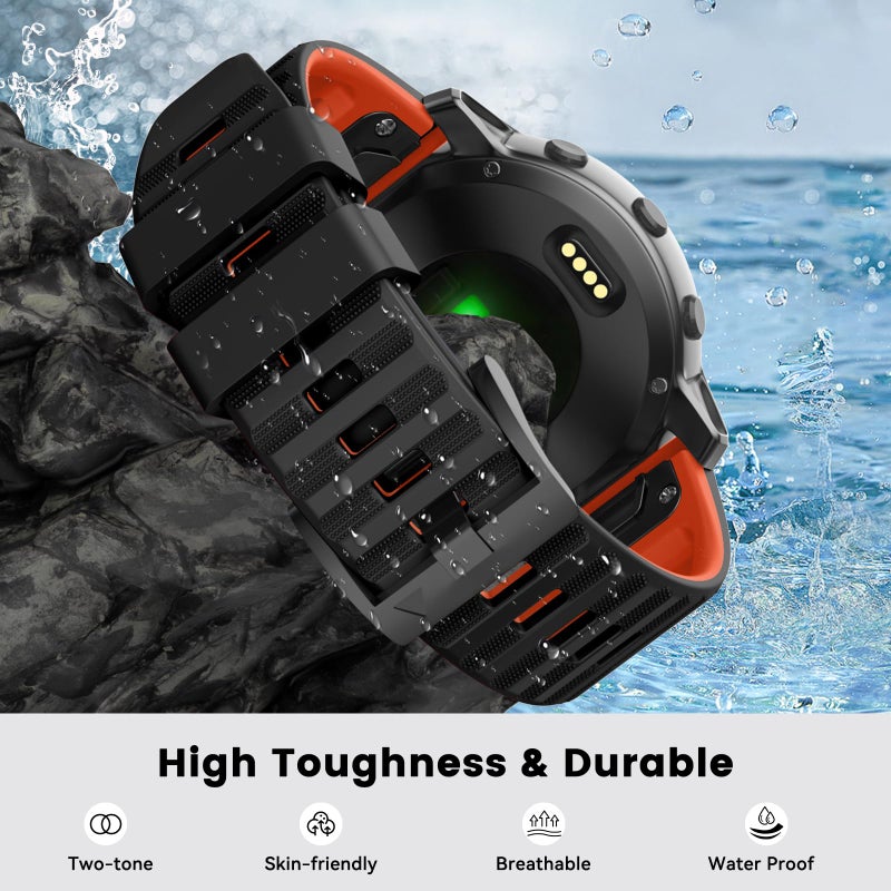 OVERSTEP Compatible with Garmin Fenix 7 Band, 22mm Wide Soft Replacement Strap for FeniX 5, Fenix 5 Plus, Fenix 6, Fenix 6 Pro, Fenix 7 Pro Smart Watch - Image 3