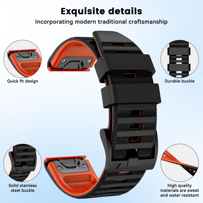 OVERSTEP Compatible with Garmin Fenix 7 Band, 22mm Wide Soft Replacement Strap for FeniX 5, Fenix 5 Plus, Fenix 6, Fenix 6 Pro, Fenix 7 Pro Smart Watch - Image 4