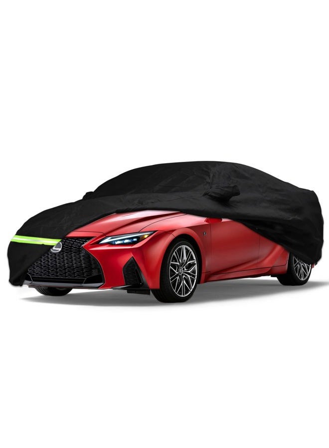 Yixin Waterproof Car Cover for 2005-2024 Lexus is IS200 IS200t IS250 IS250C IS300 IS350 IS350C ISF Sport Car Cover Custom Fit 100% Waterproof Windproof Strap & Single Door Zipper Up to 188'' L（Black） - Image 1