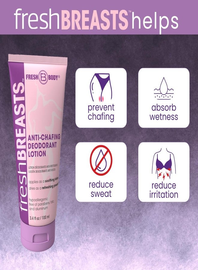 Fresh Body FB Ladies No Sweat Bundle: Fresh BREASTS Lotion, 3.4oz - The Solution for Women and Lady Anti-Monkey Butt Body Powder, 8oz - Image 4