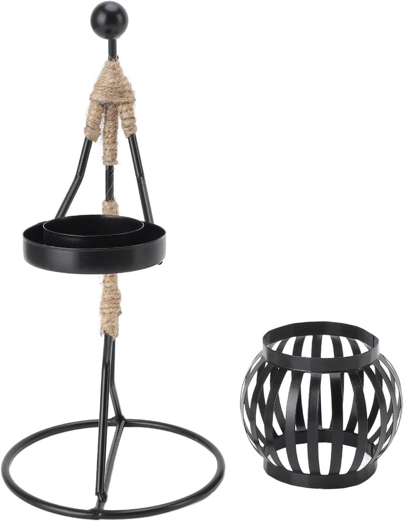 Modern Iron Figure Candlestick Holder, Handmade Retro Art Ornaments, Iron Metal Rustic Candle Holder, Unique Table Decoration for Living Room, Office, Study with (7150V-06 Girls - Image 1
