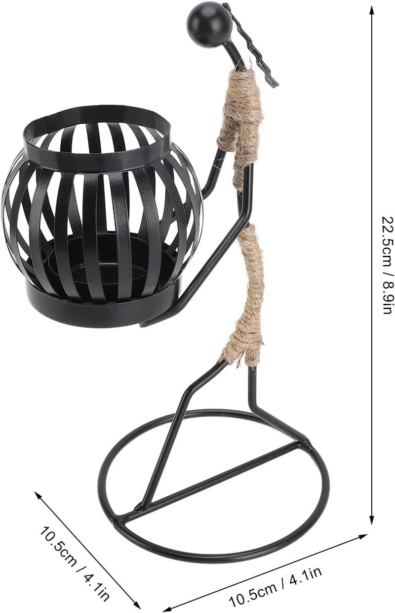 Modern Iron Figure Candlestick Holder, Handmade Retro Art Ornaments, Iron Metal Rustic Candle Holder, Unique Table Decoration for Living Room, Office, Study with (7150V-06 Girls - Image 2