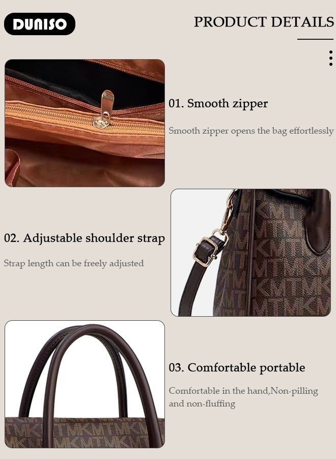 DUNISO Women's Fashion Handbag Faux Leather Crossbody Bag For Women Large Capacity Tote Bags Top Handle Satchel Fashionable Travel Shoulder Bag For Ladies - Image 5