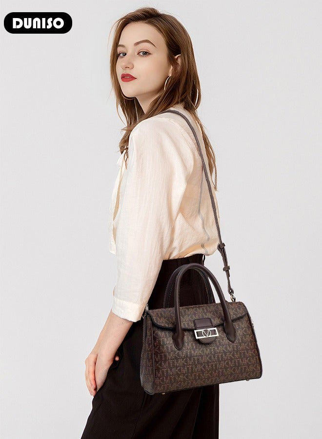 DUNISO Women's Fashion Handbag Faux Leather Crossbody Bag For Women Large Capacity Tote Bags Top Handle Satchel Fashionable Travel Shoulder Bag For Ladies - Image 2