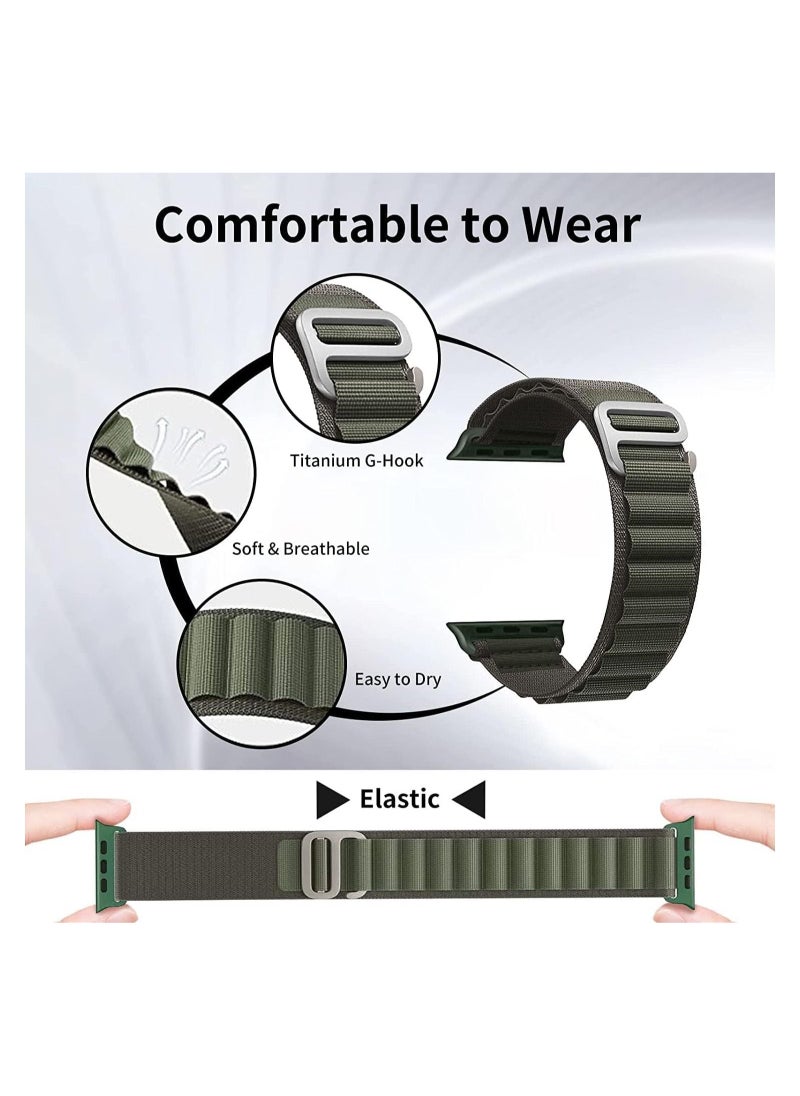ELTRAZONE - Watch Band Ultra Strap 42mm 44mm 45mm 49mm Alpine Loop Nylon Replacement Bands with Adjustable Sport Titanium G-hook Braided Straps for iWatch Ultra Series 8 7 SE 6 5 4 3 2 1 - Image 1