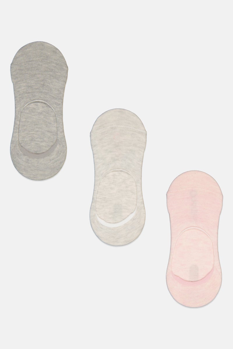 Women 3 Pairs Brand Logo Socks, Multicolor