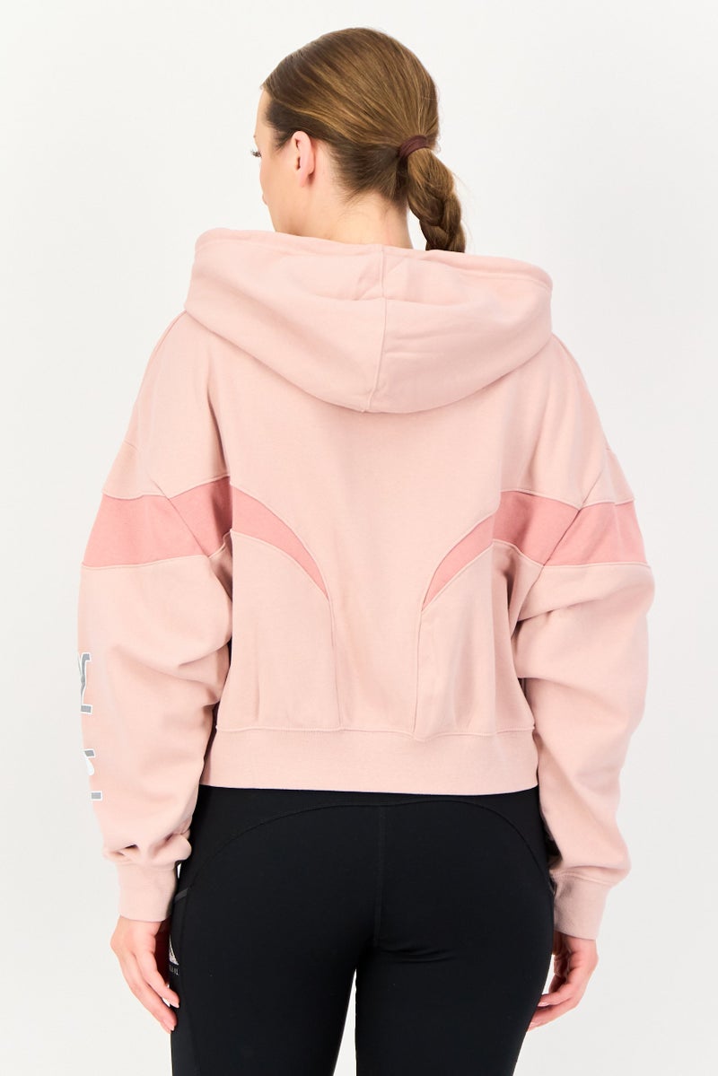 Nike Women Sportswear Fit Long Sleeve Outdoor Hooded Jacket, Peach - Image 3