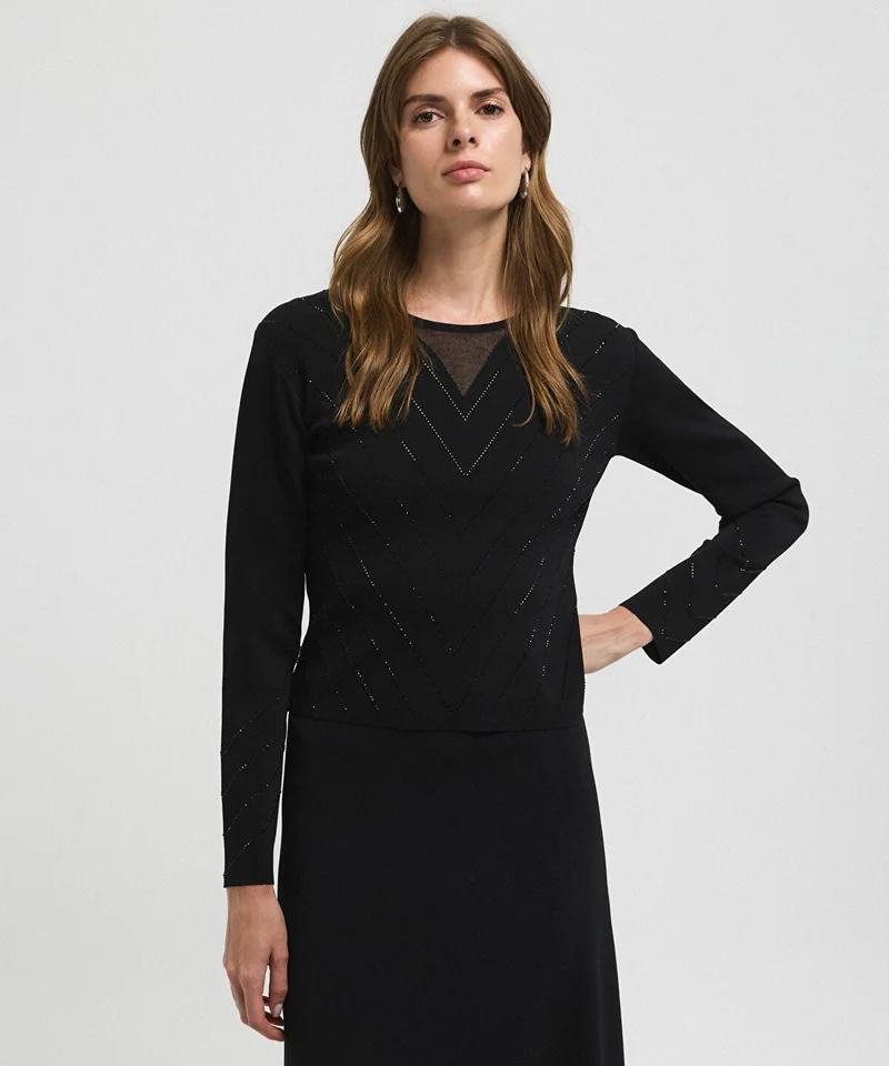 Ipekyol Rhinestone Knit Top