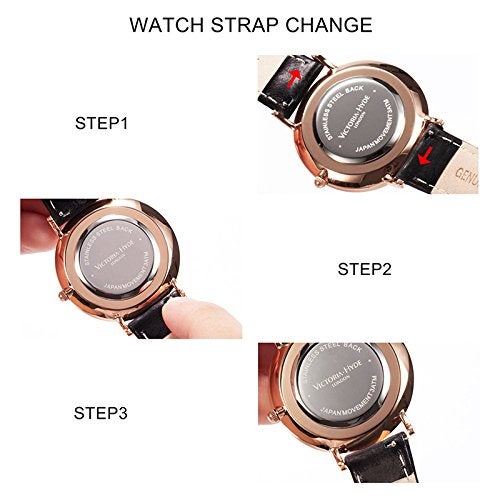 VICTORIA HYDE Retro Women Watches Small Dial Analog Quartz Detachable Genuine Leather Strap Ladies Wristwatch Gifts for Her Coffee - Image 2