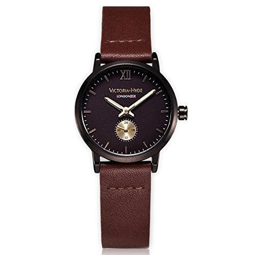 VICTORIA HYDE Retro Women Watches Small Dial Analog Quartz Detachable Genuine Leather Strap Ladies Wristwatch Gifts for Her Coffee - Image 1