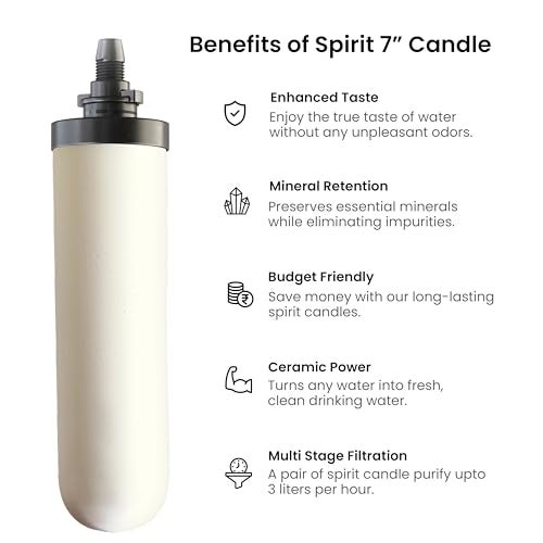 RAMA Spirit 7-Inch Ceramic Water Filter Candle | Activated Carbon Purifier | 3-Stage Filtration System | Removes 99.99% Bacteria | Pack of 4 - Image 2