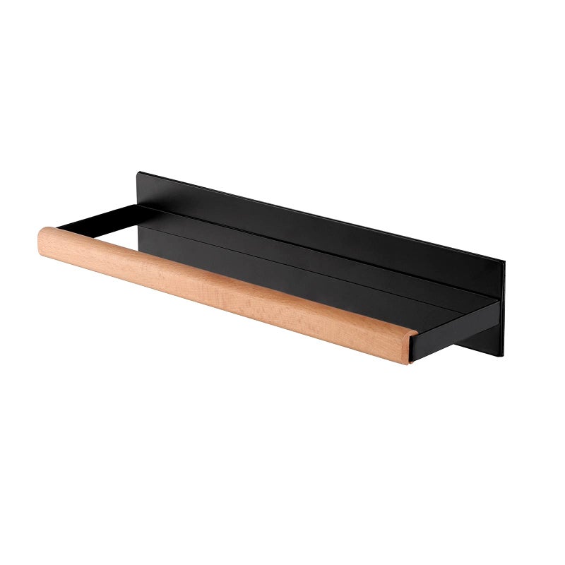 KES Magnetic Paper Towel Holder Black Paper Towel Holder for Refrigerator Wood  Metal Paper Towel Roll Holder KPH502MABK