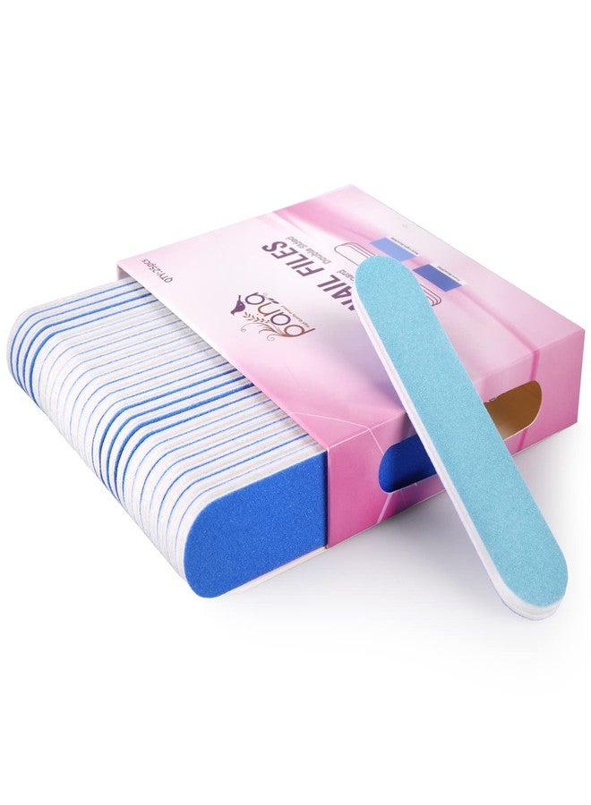 Pana 25pcs - PANA Mini Double-Sided Emery Nail File for Manicure, Pedicure, Natural, and Acrylic Nails - Blue/Light Blue (Grit 180/240) - Image 1
