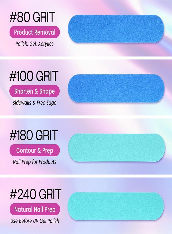 Pana 25pcs - PANA Mini Double-Sided Emery Nail File for Manicure, Pedicure, Natural, and Acrylic Nails - Blue/Light Blue (Grit 180/240) - Image 5