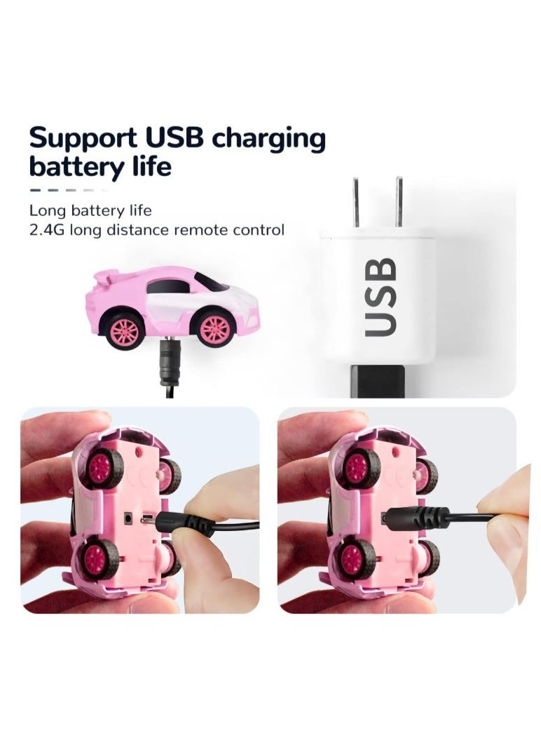 Mini Remote Control Car Watch Toys for Kids, 2.4 GHz Cute Wrist Racing Car Watch Toy Tiktok Watch Car Toys, USB Charging Cartoon RC Small Car Interactive Game Toys, Gift for Boys Girls - Image 5