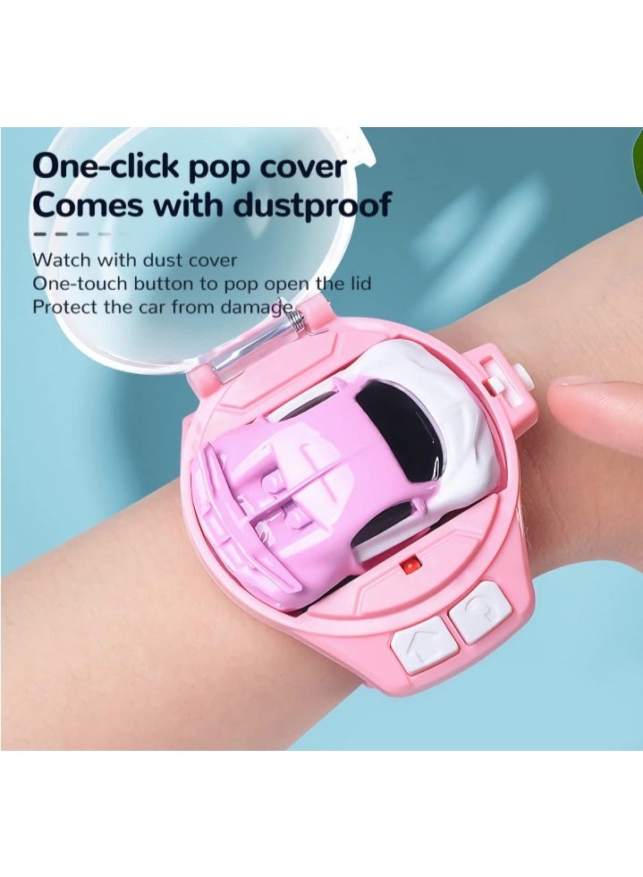Mini Remote Control Car Watch Toys for Kids, 2.4 GHz Cute Wrist Racing Car Watch Toy Tiktok Watch Car Toys, USB Charging Cartoon RC Small Car Interactive Game Toys, Gift for Boys Girls - Image 3