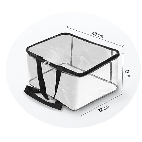 DAOME saree bag or Covers for Clothes Lehenga Blankets Bedsheets Toys Docs Transparent Pvc Storage Cover Wardrobe Organizer Clear Storage Box Bag Pack 2 - Image 2