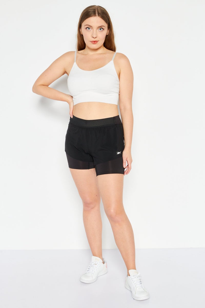 Reebok شورتات تدريب رياضية للنساء، سوداء - Image 2