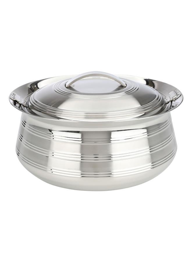 ماكسيما علبة طعام من الفولاذ سعة 5 لتر، دائرية باللون الفضي