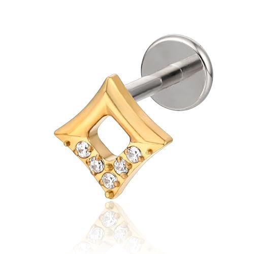 limerencia Pure Titanium F136 Hypoallergenic Piercing Jewelry,Flat Back Internally Threaded Stud Earring 18g for Cartilage/Tragus/Helix/Conch/Nose/Lip - Image 1