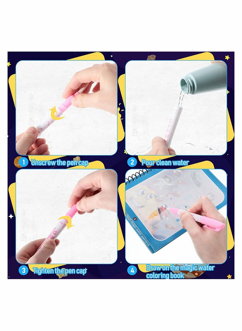 SYOSI Watercolor Picture Books Magic Book Toddlers Kids Reusable Painting Unicorn Animal Cartoon Coloring Book Boys Girls Educational Learning Toys Gifts (8 Pack) - Image 5