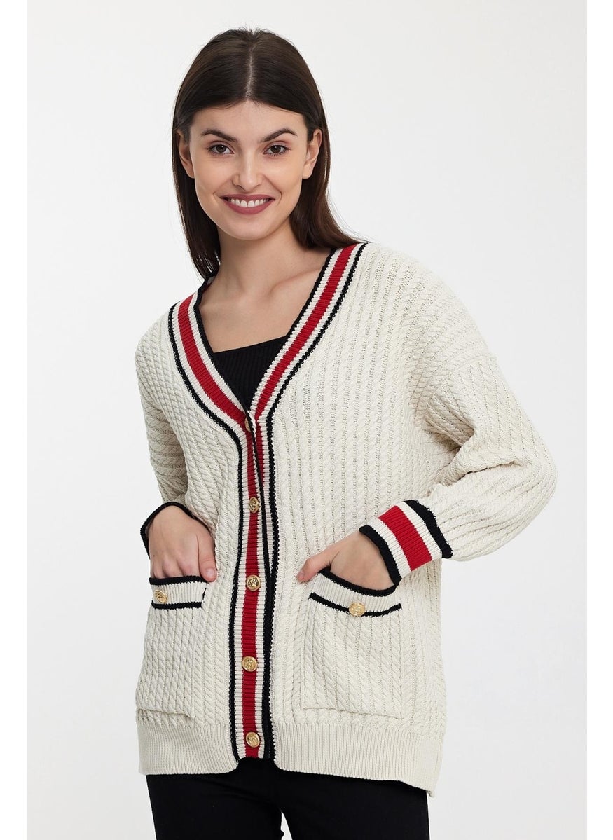 Alexander Gardi Striped Collar Knitted Cardigan (A92021-S)  - Image 2