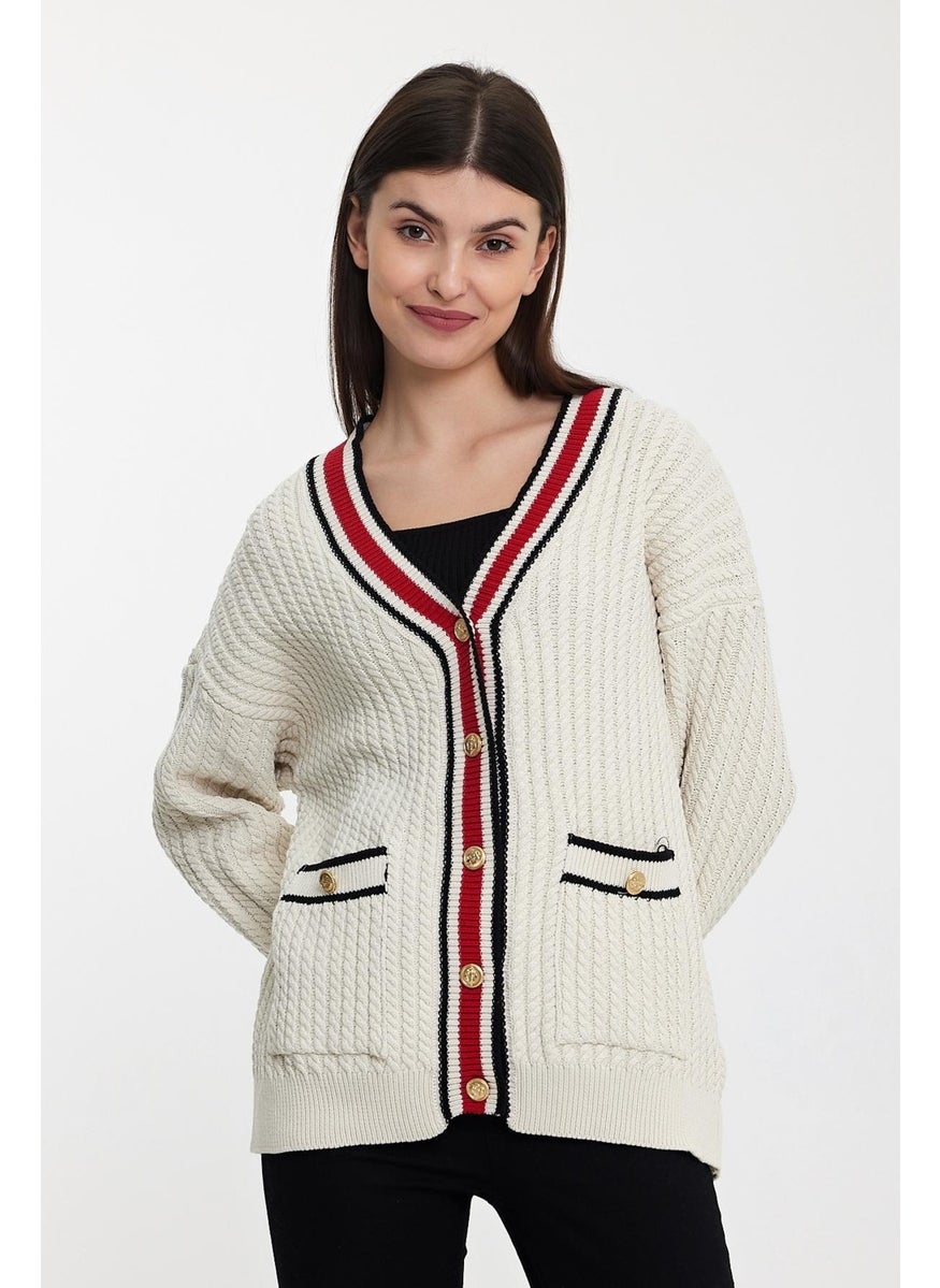 Alexander Gardi Striped Collar Knitted Cardigan (A92021-S)  - Image 1