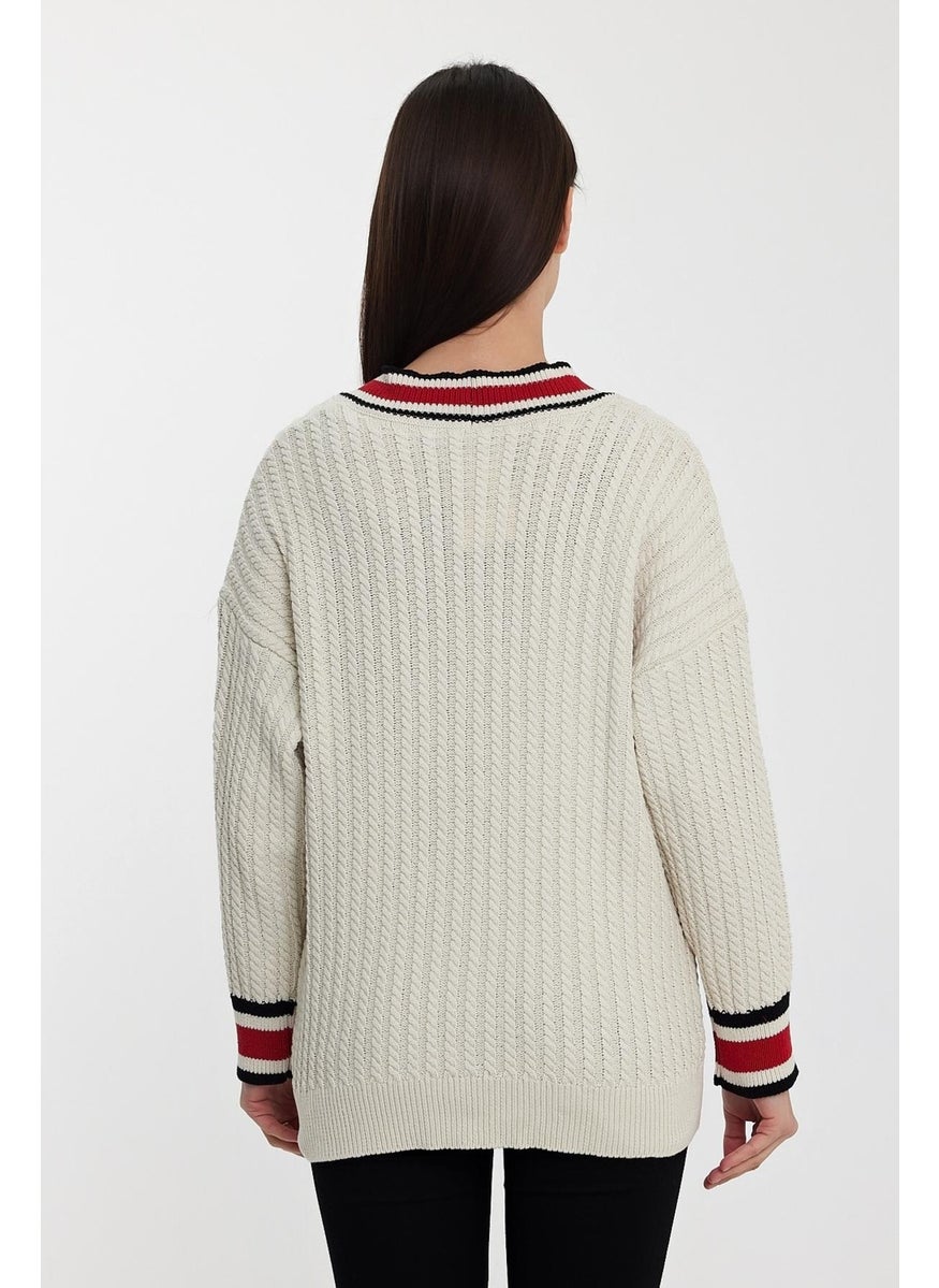 Alexander Gardi Striped Collar Knitted Cardigan (A92021-S)  - Image 3