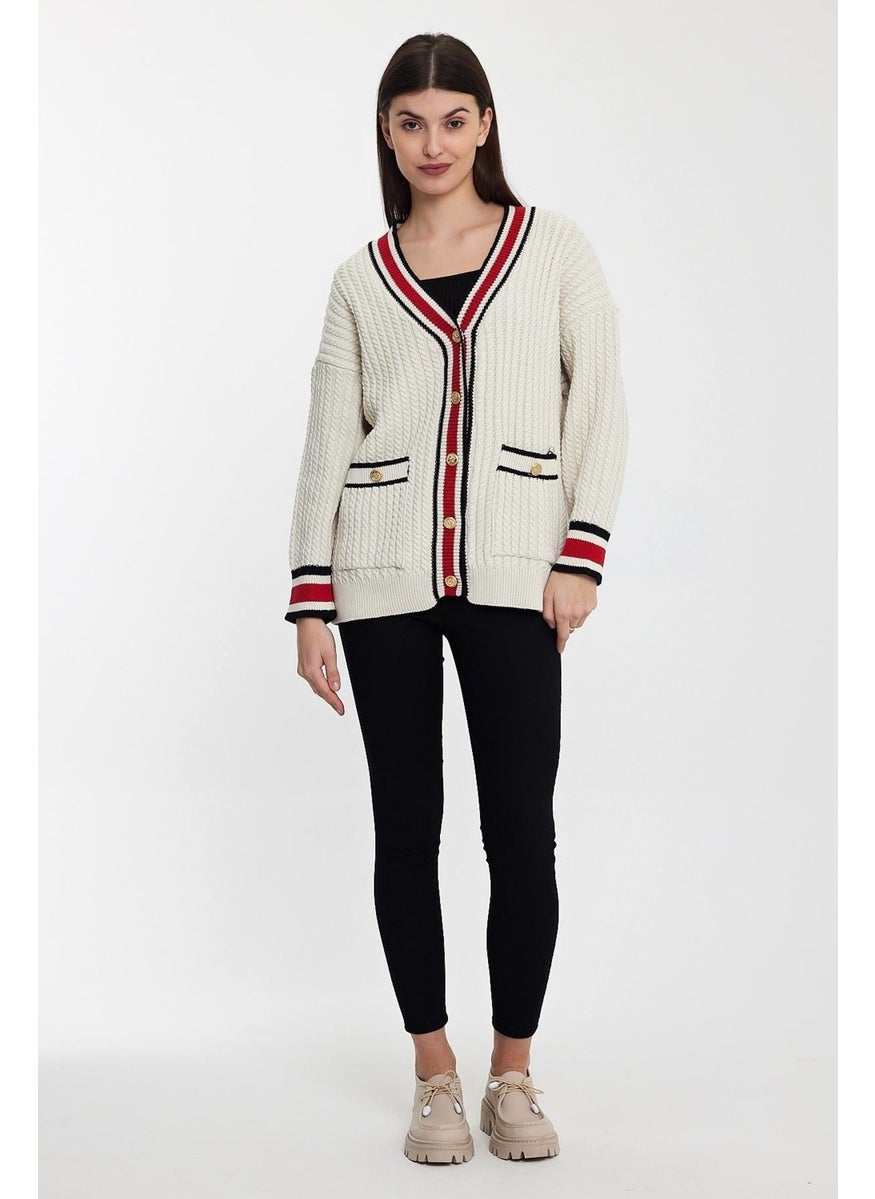Alexander Gardi Striped Collar Knitted Cardigan (A92021-S)  - Image 4