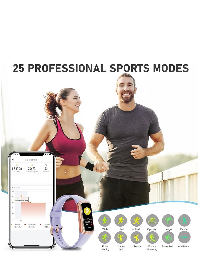 SYOSI Fitness Tracker with Heart Rate Monitor, Step Counter, Sleep Monitor Calorie Tracking, Activity 1.1" AMOLED Touch Color Screen, Waterproof for Android iPhon Women Men, Purple - Image 4