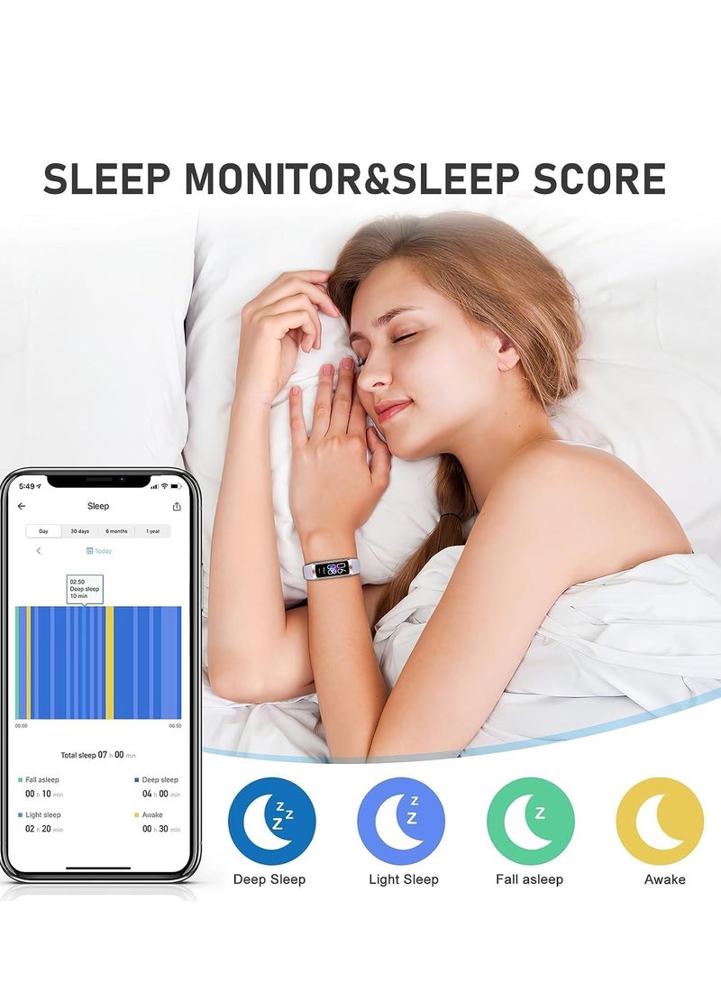 SYOSI Fitness Tracker with Heart Rate Monitor, Step Counter, Sleep Monitor Calorie Tracking, Activity 1.1" AMOLED Touch Color Screen, Waterproof for Android iPhon Women Men, Purple - Image 5