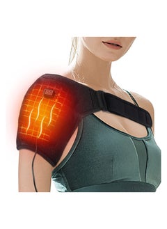 GNAFOTU Heated Shoulder Wrap Brace with Massage Electric Shoulder Massager Heating Pad for Left Right Frozen Shoulder Pain Relief Gift for Men Woman USB Power Supply  - Image 1