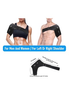 GNAFOTU Heated Shoulder Wrap Brace with Massage Electric Shoulder Massager Heating Pad for Left Right Frozen Shoulder Pain Relief Gift for Men Woman USB Power Supply  - Image 2