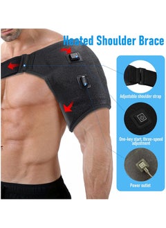 GNAFOTU Heated Shoulder Wrap Brace with Massage Electric Shoulder Massager Heating Pad for Left Right Frozen Shoulder Pain Relief Gift for Men Woman USB Power Supply  - Image 4