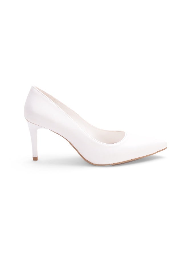 فيبراندا صندل كلاسكي مقفول من الامام مع كعب-R-803-ابيض جديد - Image 3