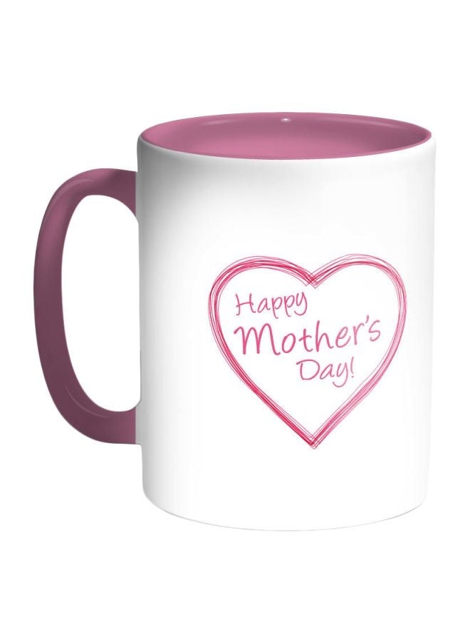 RYN Happy Mother's Day Printed Coffee Mug Pink/White 325ml