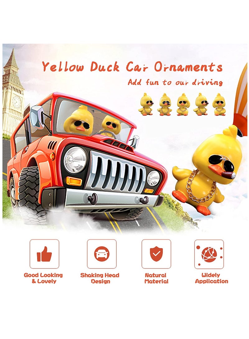 Cute Yellow Duck Toy Car Dashboard Ornament Shaking Head for Fun and Cheerful Driving Experience  - Image 2