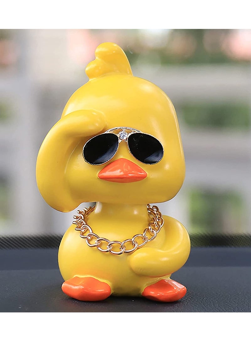Cute Yellow Duck Toy Car Dashboard Ornament Shaking Head for Fun and Cheerful Driving Experience  - Image 4