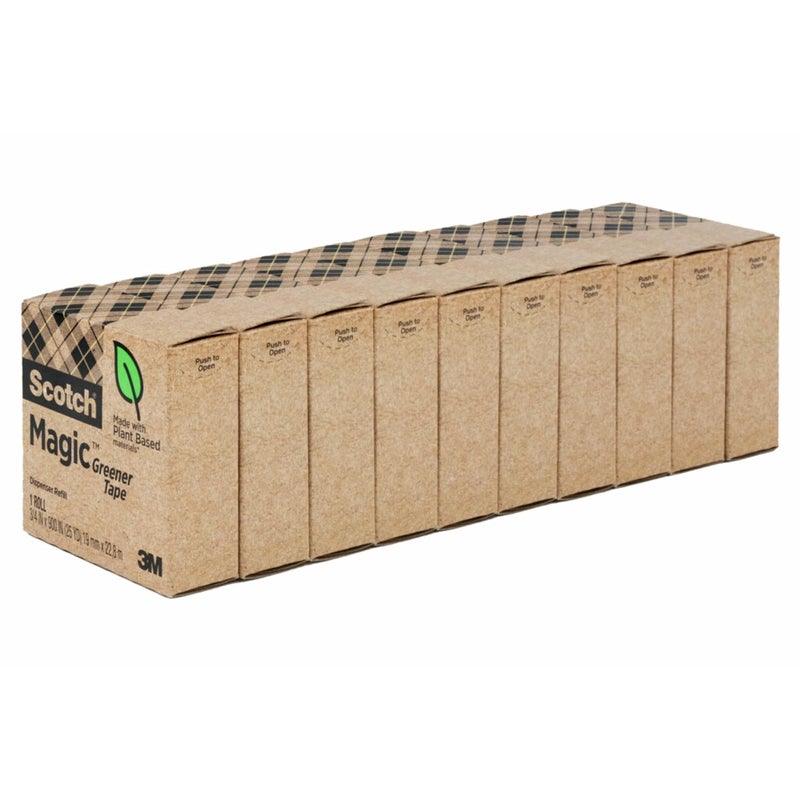 Scotch Magic Greener Tape, Invisible Tape for Fixing Paper, Office Supplies and Back to School Supplies, 0.75 in .x 900 in., 10 Rolls - Image 3