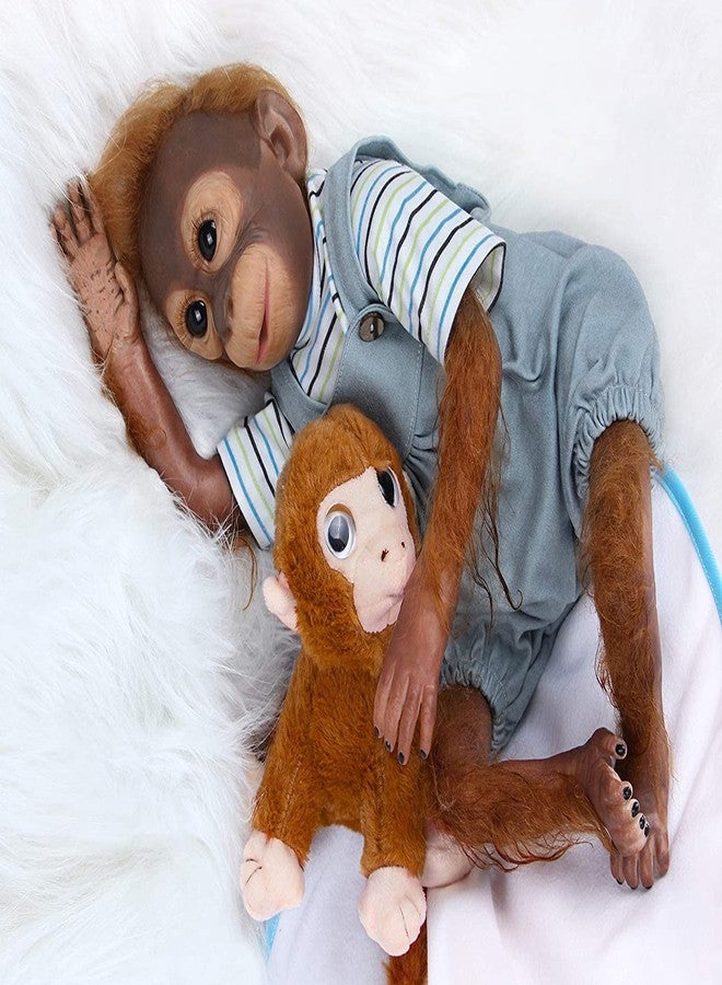 ZIYIUI-US Realistic Reborn Baby Dolls Monkey Boy, 21 Inch Lifelike Soft Silicone Vinyl Real Toddler Girl Baby Dolls with Clothes Gift for Kids Age 3+ - Image 3
