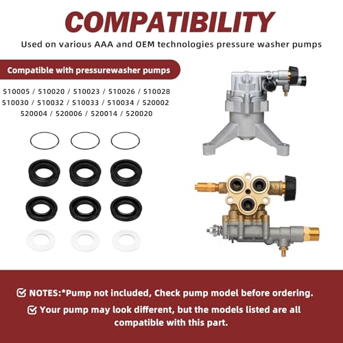 Tobaiwind 7106627 Pressure Washer Pump Seal Kit Fit for Simpson Cleaning, to Avoid Leaks Pressure Washer Pump Rebuild Kit Compatible with Pressure Washer Pumps 510005, 510020, 510023, 510026, 510028, etc. - Image 2