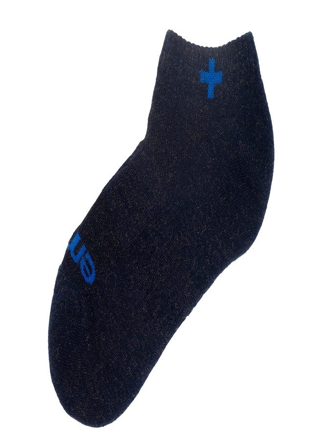 emuaid Ionic Silver Socks - Silver Fiber Blend, Moisture-Wicking & Odor Control, One Pair - Navy - Image 2